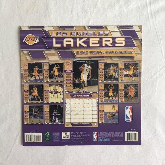 2012 LOS ANGELES LAKERS 12 x 12 WALL CALENDAR - Picture 2 of 12
